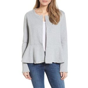 Caslon Grey Knit Peplum Sweatshirt Blazer- XXL